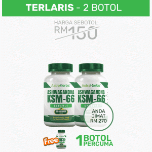 Ashwagandha KSM66 – Set 2 Botol (Percuma 1 Botol)